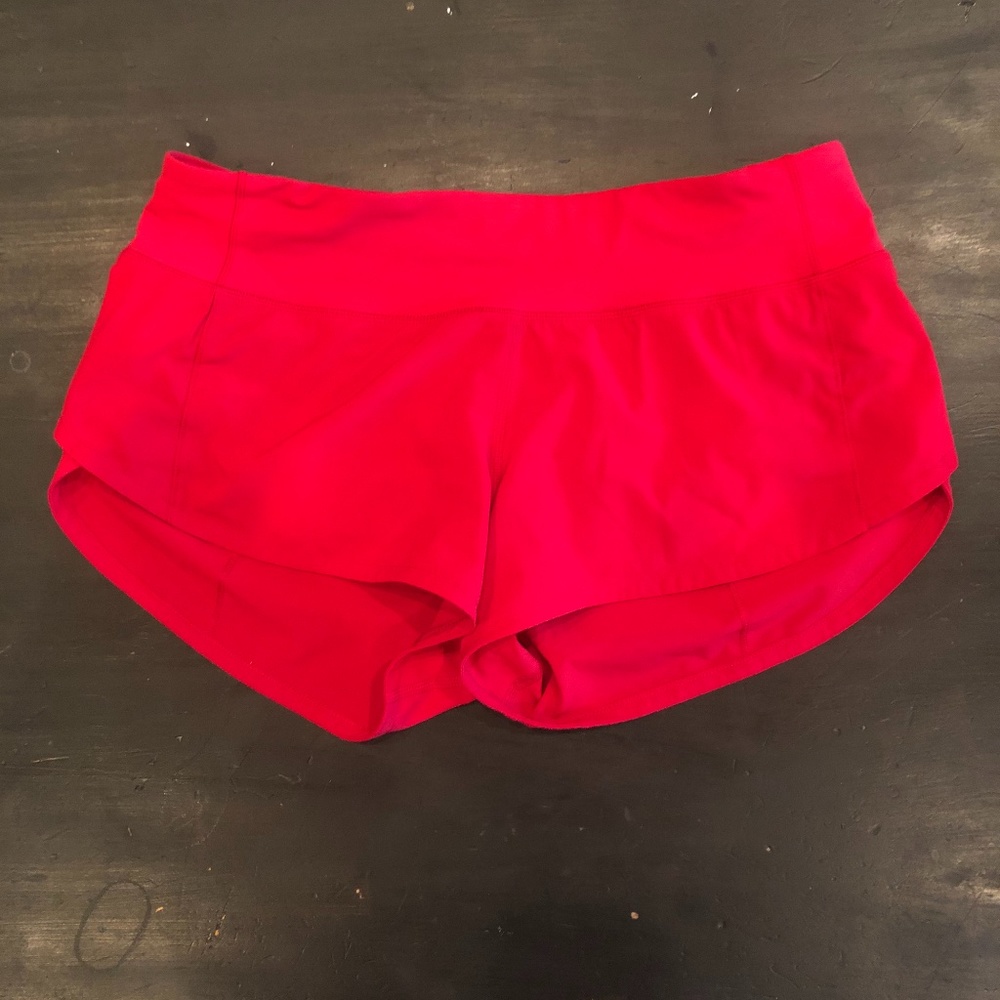 Red Lululemon shorts